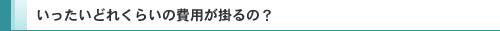 いったいどれくらいの費用が掛るの?