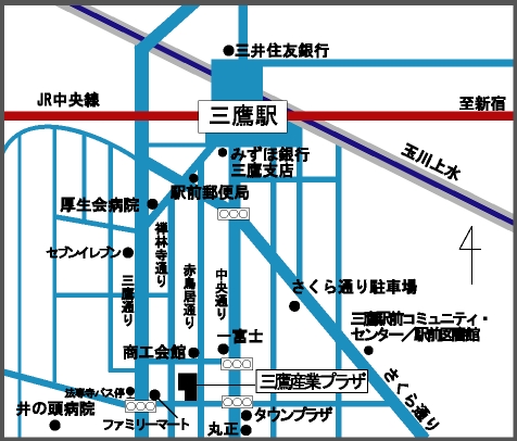 三鷹産業プラザ　地図